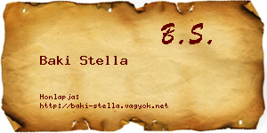 Baki Stella névjegykártya
