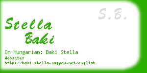 stella baki business card